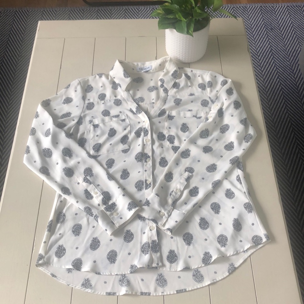 Express Portofino button down blouse size med